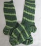 Hand-cranked Knitted Ribbed Wool Socks Size 4 to 5 - Image 2
