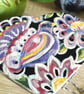 loveheart shaped wooden trinket box handpainted with ornamental bird & flowers.  - Image 5