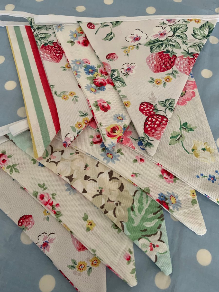 Cath kidston fabric bunting, cotton fabric bunting 