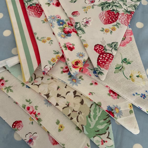Cath kidston fabric bunting, cotton fabric bunting 