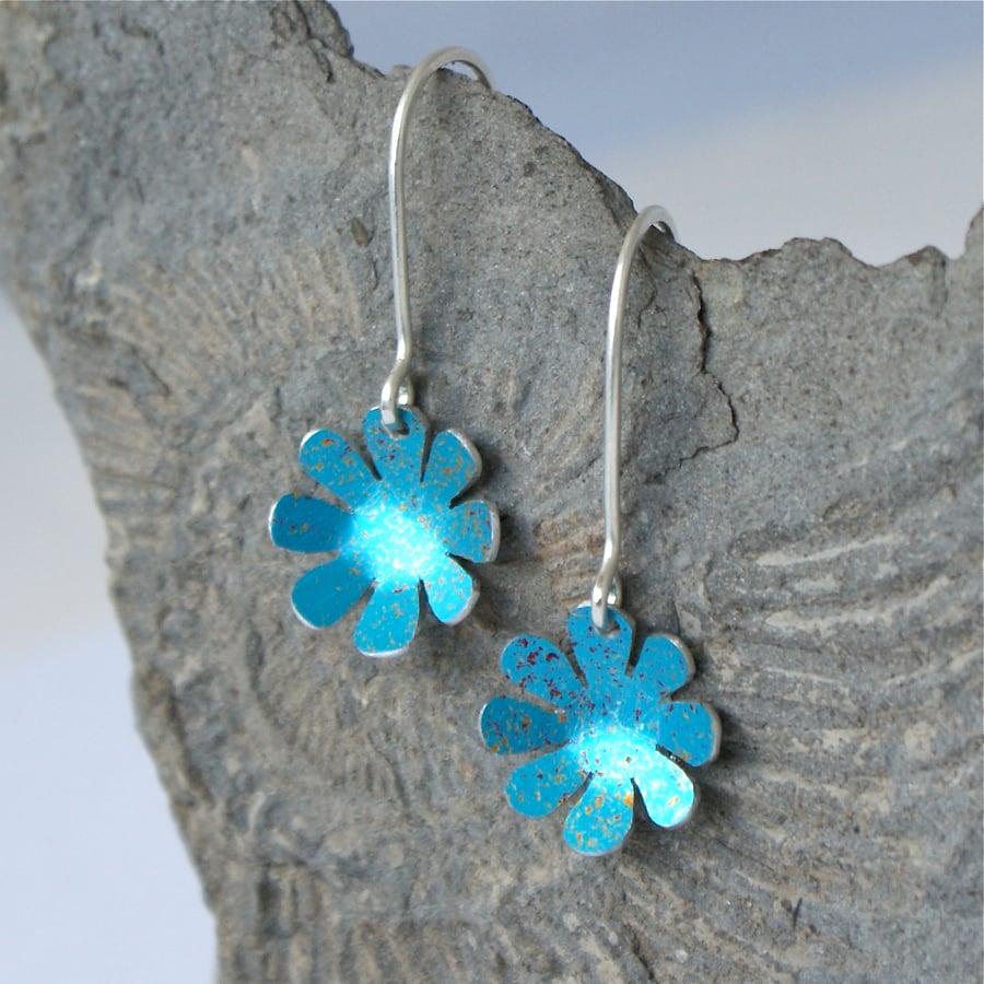 Spring flowers hand painted earrings