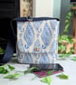 Blue and Cream Paisley, Water-resistant Oilcloth Small Cross Body Bag, Phone Bag - Image 2