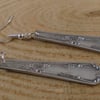 Upcycled Silver Plated Forget Me Not Sugar Tong Handle Earrings SPE042114