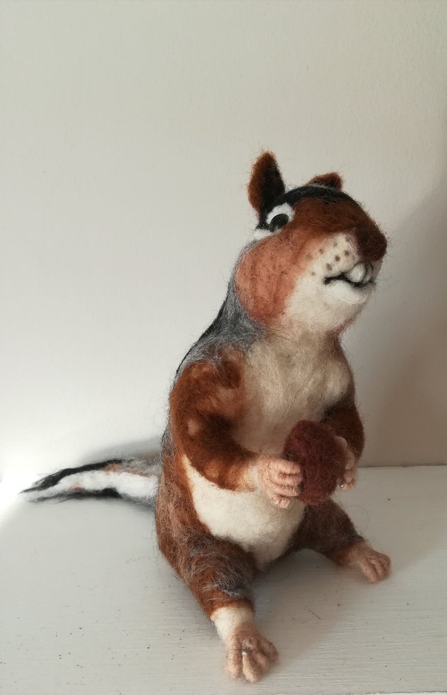 Chipmunk character needle felted wool sculpture collectable collectables OOAK so