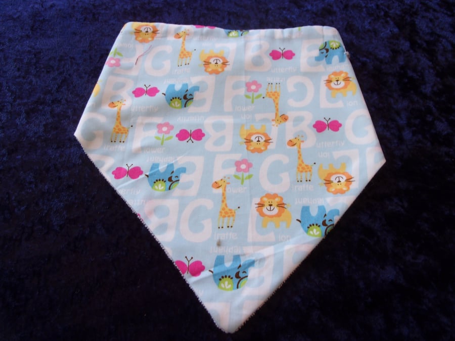 Dribble Bib for Baby with Lions, Elephants & Giraffes