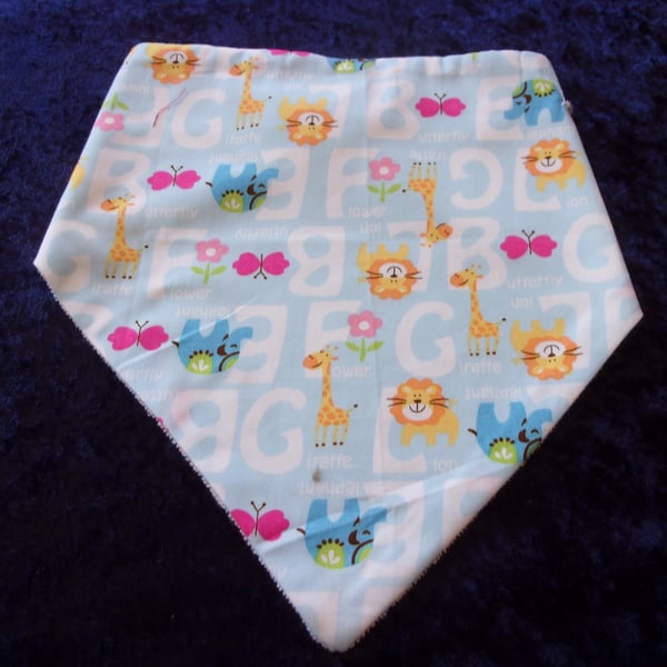 Dribble Bib for Baby with Lions, Elephants & Giraffes