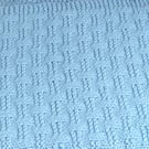 Blue Baby Blanket Knitted in a Basket Weave pattern 