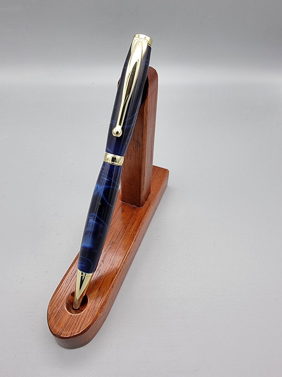 Pen Blue Marble Acrylic Slimline