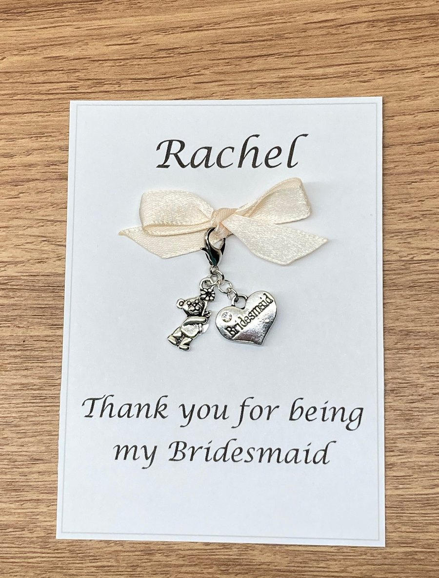 Bridesmaid Thank You Gift - Teddy Charm