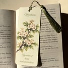 Hawthorn Botanical Bookmark with Tassel -  Floral Gift for Book Lover