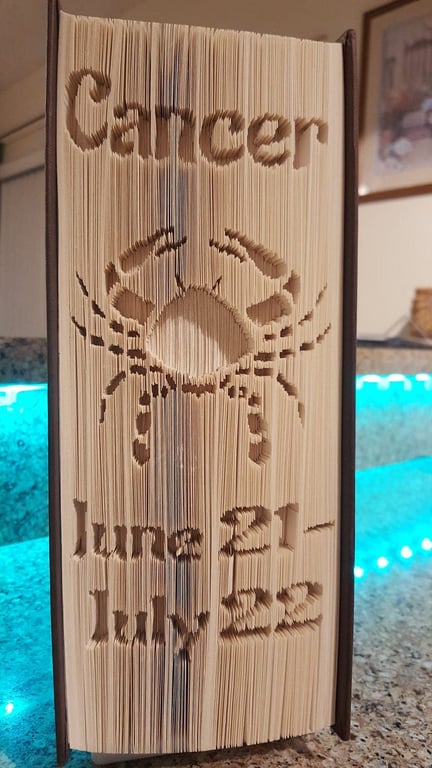 CANCER, Zodiac Sign CUT & FOLD Book folding Pattern - EMAILED PDF PATTERN