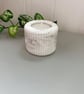 Brown and White Ribbed Tealight Holder - Ceramic Style Candle Votive  - Image 2