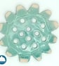 Ceramic flower frog, aqua - Image 2
