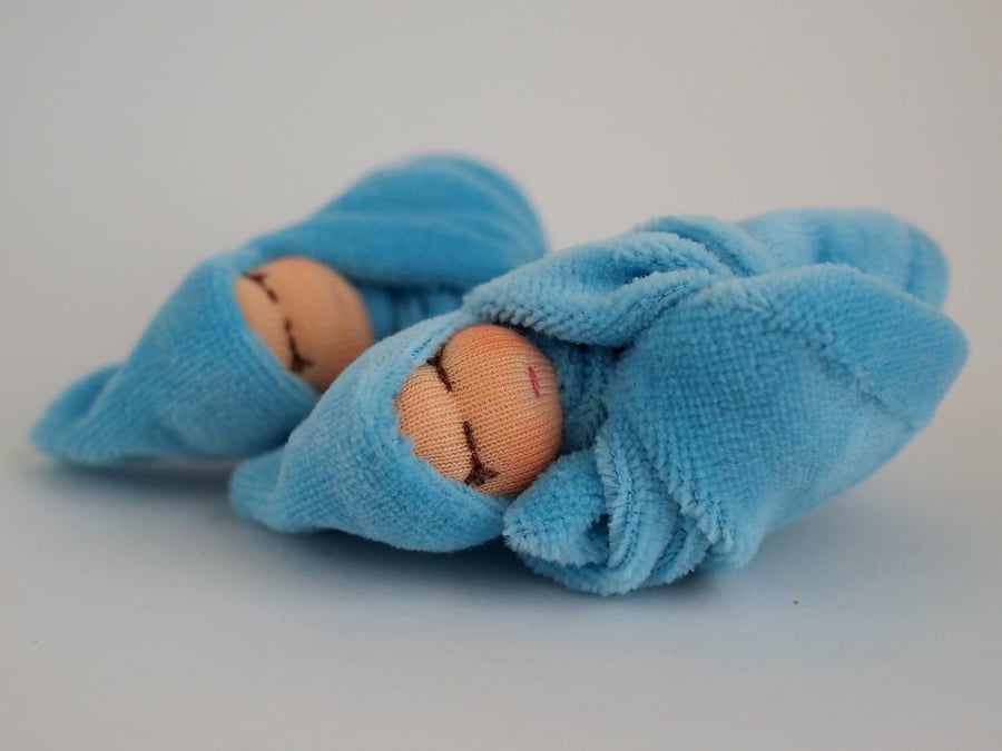 Tiny twin doll - boy baby dolls - blue baby dolls - baby shower gift 