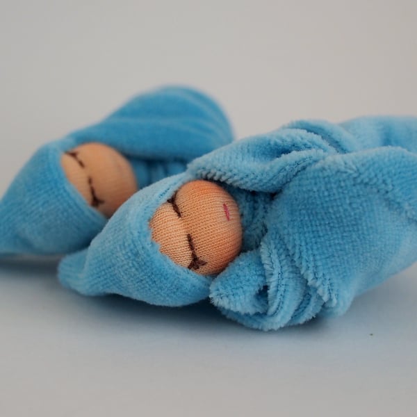 Tiny twin doll - boy baby dolls - blue baby dolls - baby shower gift 