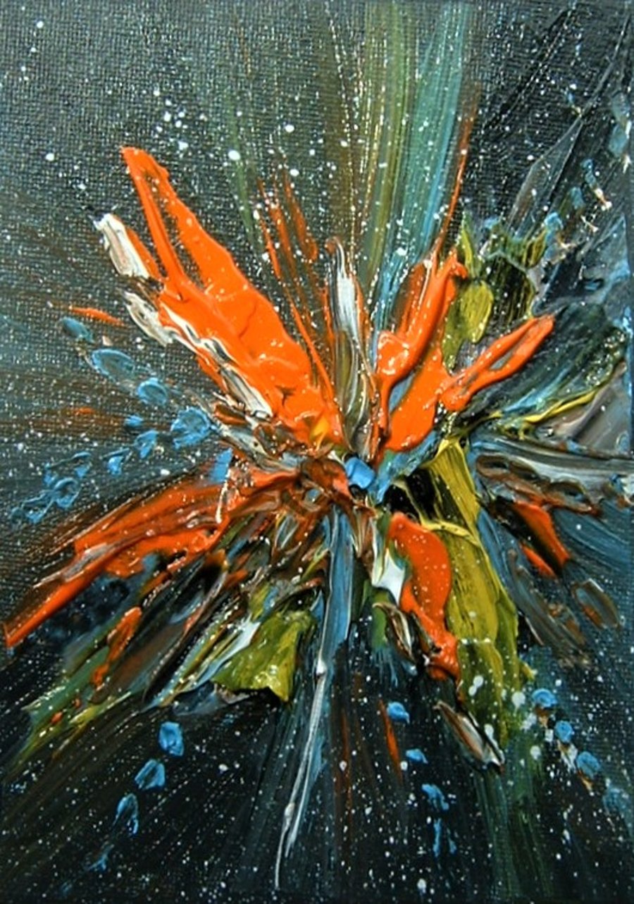 original art acrylic abstract painting ( ref F 614)