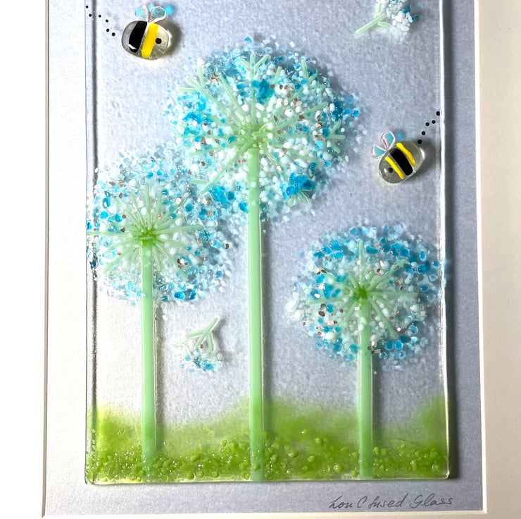 I Wished For You Dandelion 12 Pcs 1.15 Inch Black Fused Glass Decals