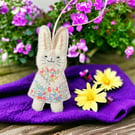 Baby Shower Gift Cute Liberty Fabric and Felt Rabbit 