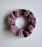 Floral Crochet Headband & Scrunchie Set – Purple Silk Cotton Blend - Image 2