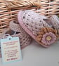 Designer Baby Girl's  Lacey Fawn Flower Hand Knitted Shoes  3-6 months size - Image 7