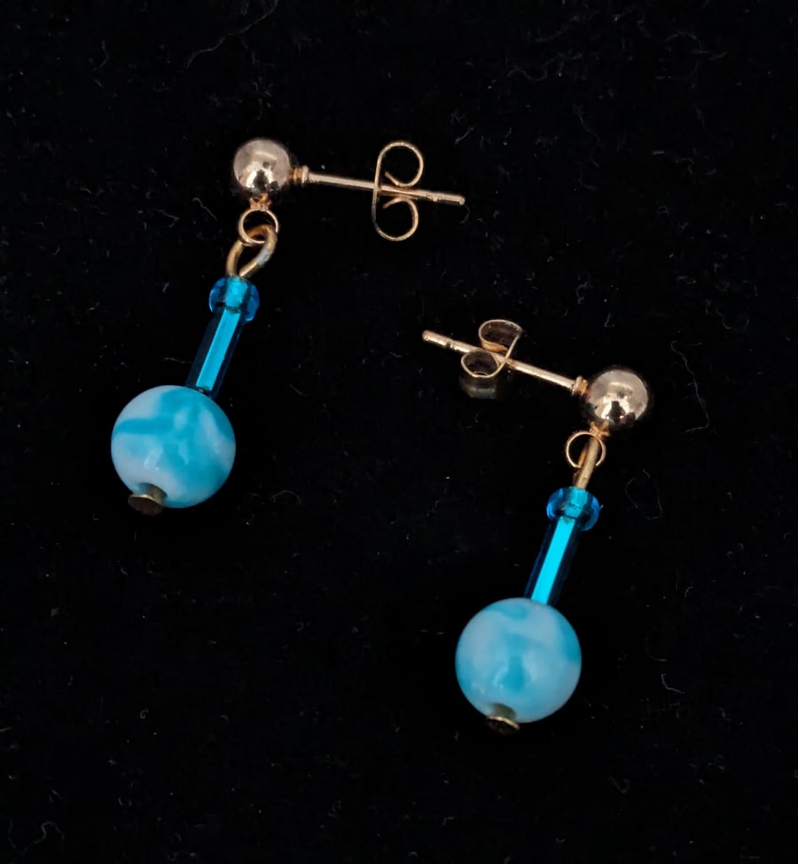 Marbled bead earrings