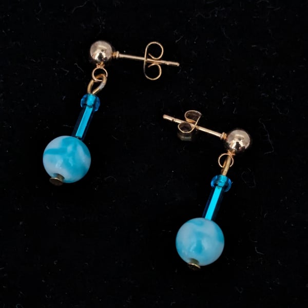 Marbled bead earrings