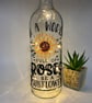 Sunflower bottle light, Yellow floral light up bottle, Roses - Image 4