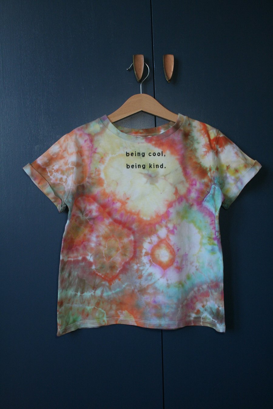 Ice Dyed Multicoloured 7-8 years t-shirt with slogan
