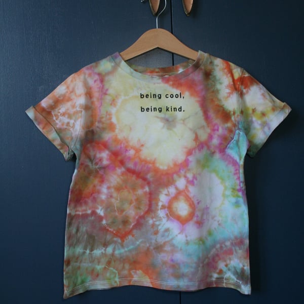 Ice Dyed Multicoloured 7-8 years t-shirt with slogan