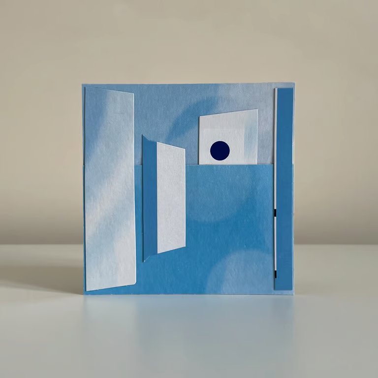 Collage 014 "Blue Owl" - Original Art
