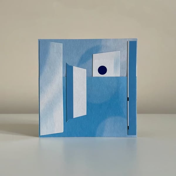 Collage 014 "Blue Owl" - Original Art