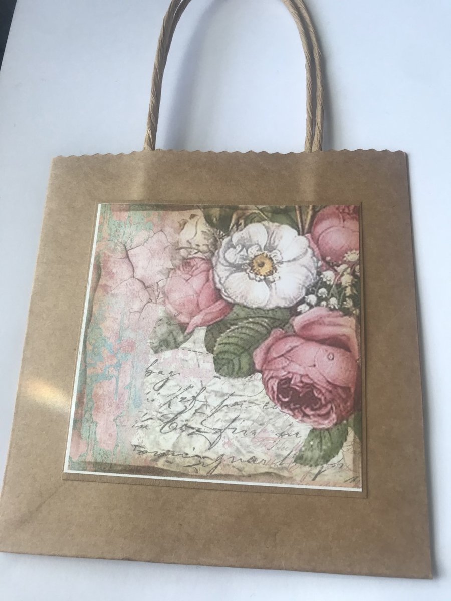 Gift Bag - Kraft Paper & Hand Embellished