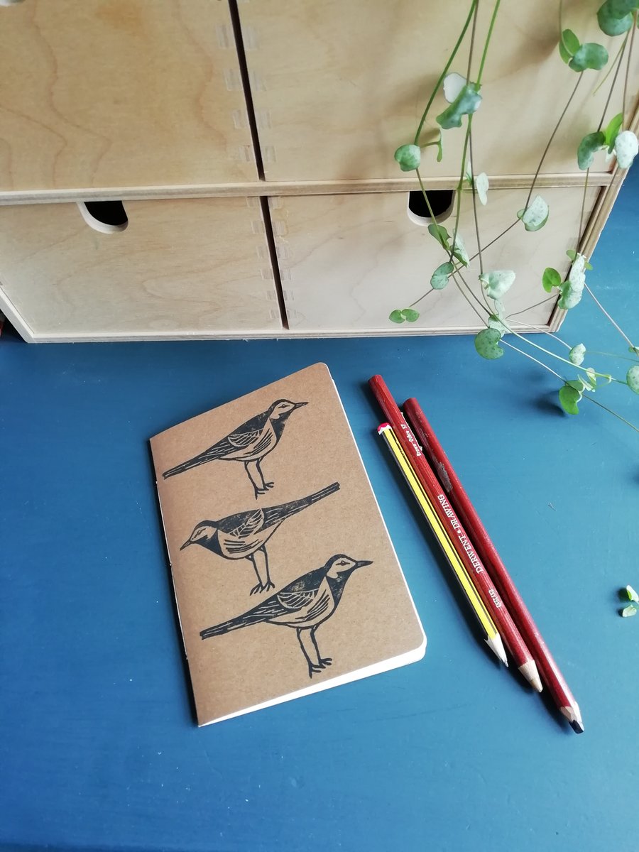 Pied Wagtail Handmade Notebook