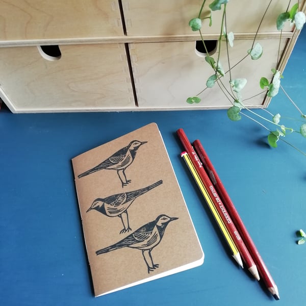 Pied Wagtail Handmade Notebook