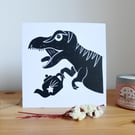 Tea-rex - Original Handmade Lino Print