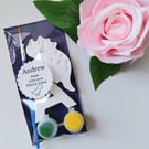 Paint your own Initial and Dino plaster shape, party bag activity, party favour 