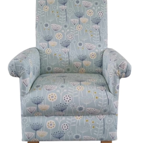 Floral Duck Egg Chair Adult Armchair Fryetts Bergen Fabric Accent Small Green 