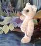 Collectable mohair bear Lottie 5" tall fully jointed with cardi and flower hat