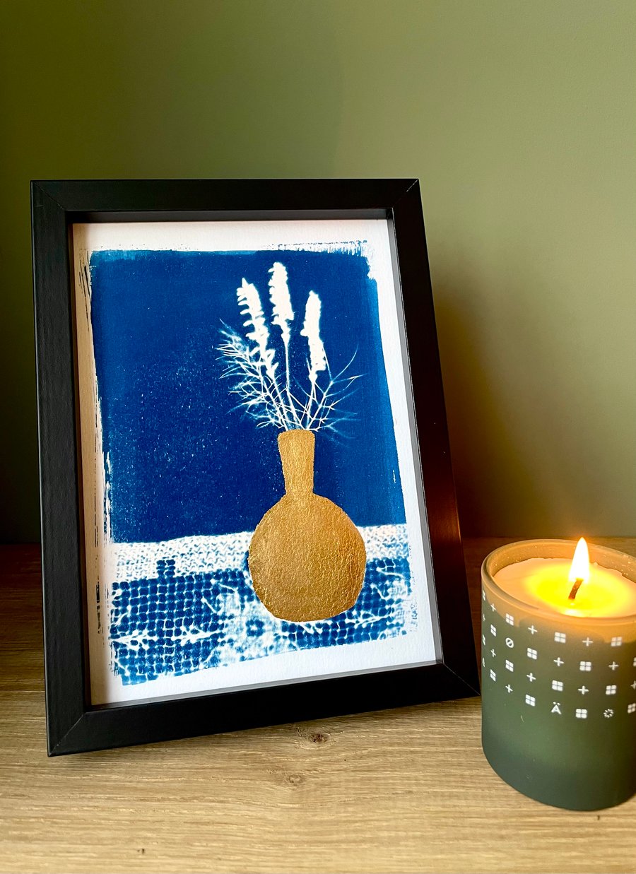 Still Life with Gold Leaf Vase