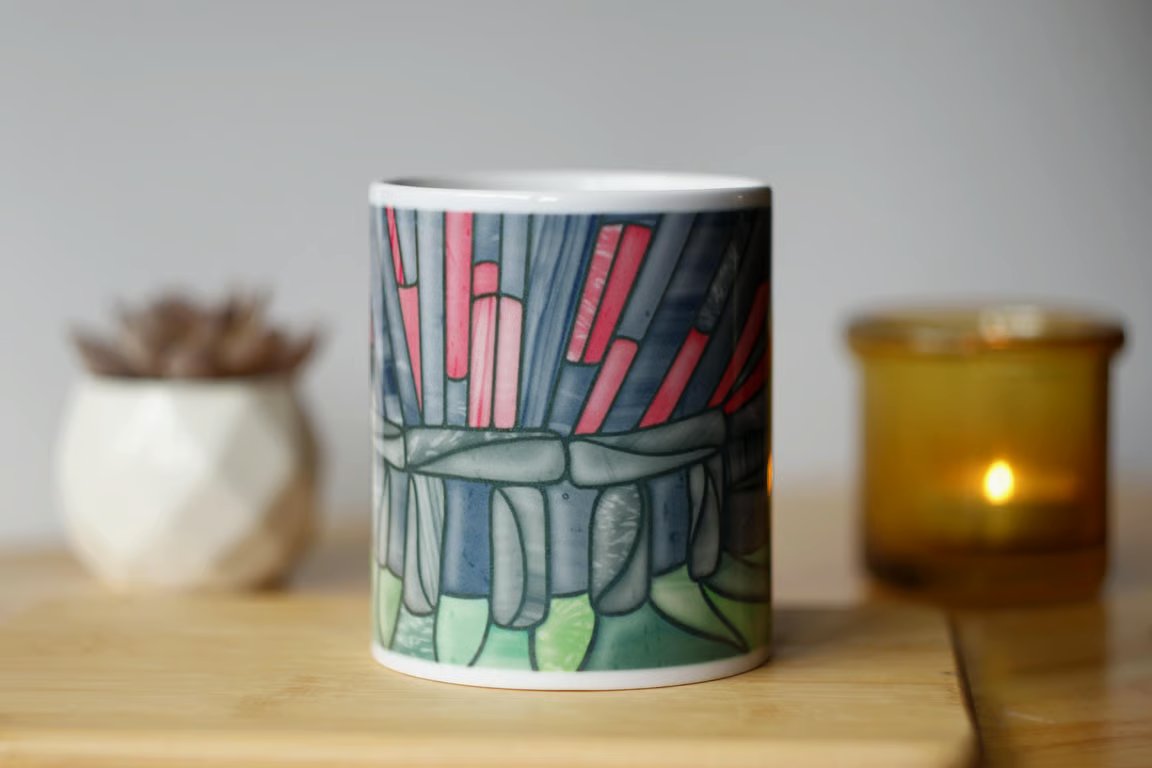 Stained Glass Style Stonehenge Mug, Standing Stone mug