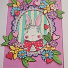 A cute white bunny rabbit A4 layered illustration.