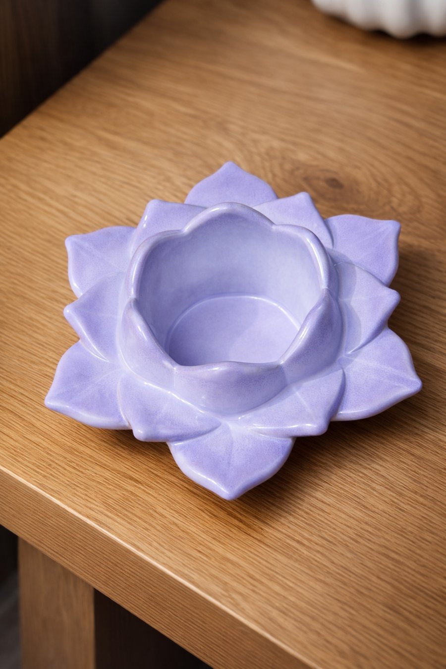 Eco Resin Lotus Candle Holder  A handcrafted lotus-shaped candle holder 
