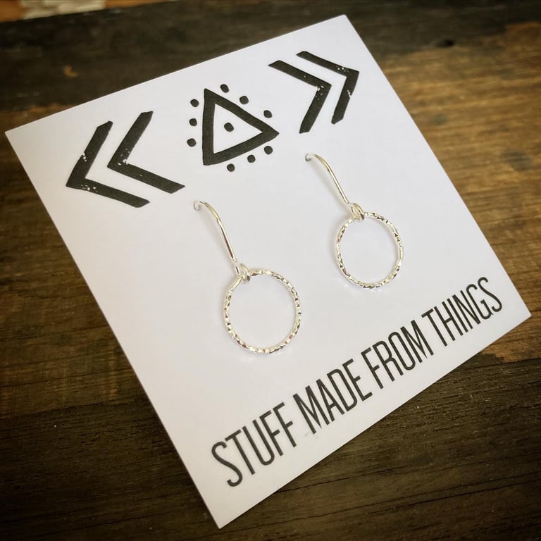 Diamond Cut Sparkling Sterling Silver Hoop Earrings 