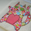 embroidered cat phone case