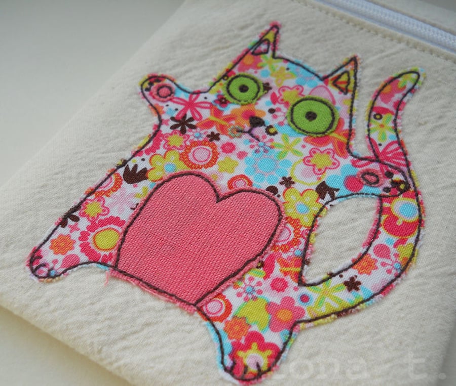 embroidered cat phone case
