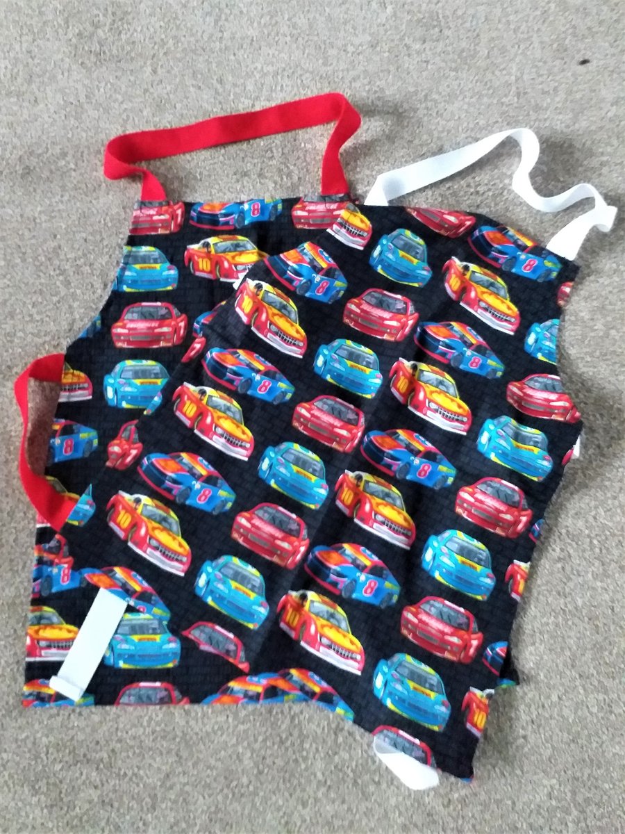 Rally Car, Apron, age 2-6 approximately, hand made
