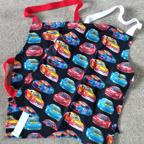 Rally Car, Apron, age 2-6 approximately, hand made