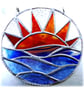 Sunset Sea Stained Glass Suncatcher Handmade - Image 1
