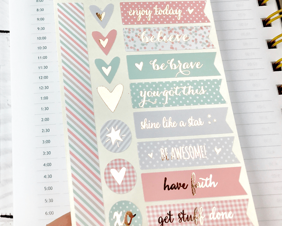 Pastel and Rose Gold Inspiration Stickers
