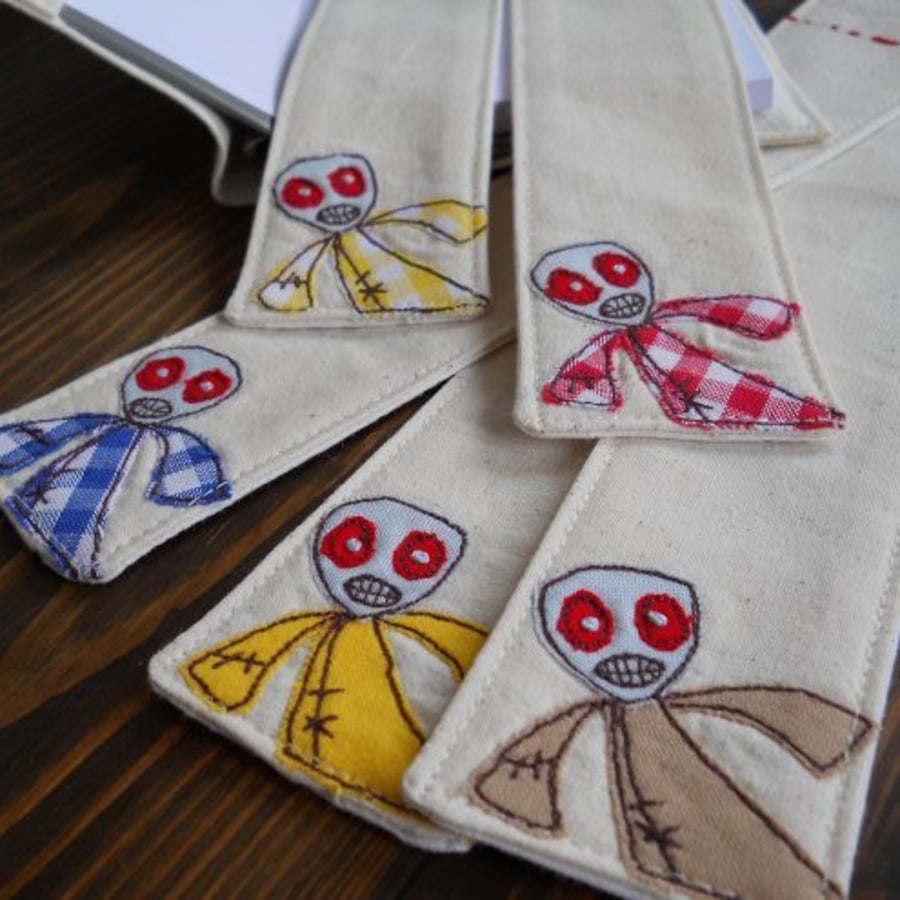 embroidered zombie bookmark